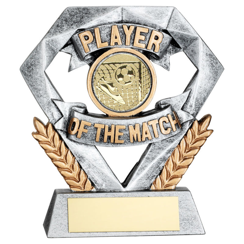 Pewter & gold Player Of The Match Mini Diamond With Football Insert & Plate