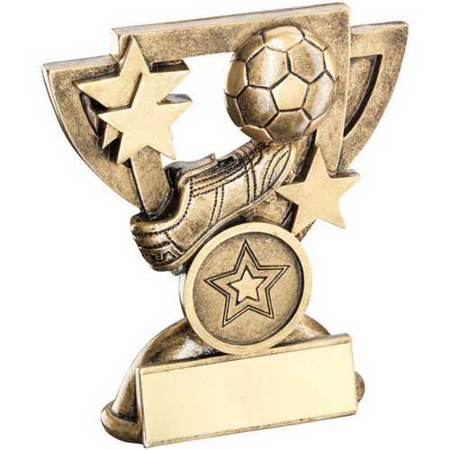 Brz~gold Football Mini Cup With Plate (1in Centre)