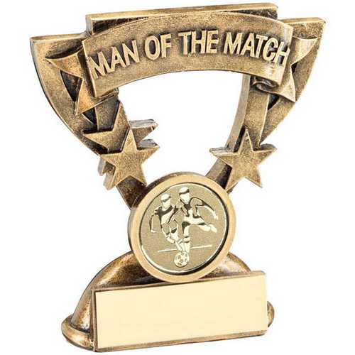 Brz~gold Man Of The Match Mini Cup With Football Insert And Plate
