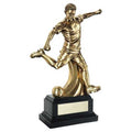 Antique Gold Premium Male Football Figure On Black Base With Plate