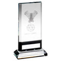 Clear~black Glass With Lasered Football Image And Plate (15mm Thick)