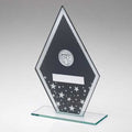 Grey~silver Printed Glass Diamond With Football Centre And Plate