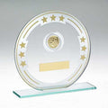Jade~silver~gold Round Glass With Football Insert And Plate