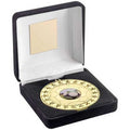 Black Velvet Box And 70mm Football Medal Trophy (1in Centre) Gold