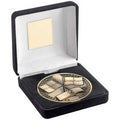 Black Velvet Box And 70mm Antique Gold Medallion Referee Trophy