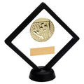 Black~clear Plastic Box With Football Insert Trophy Gold