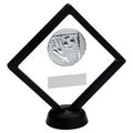 Black~clear Plastic Box With Football Insert Trophy Silver