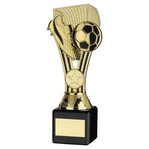 Gold & black Plastic Wembley Figure On Black Marble Trophy