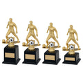 Gold~black Plastic Male Football Figure On Filled Base (1in Cen)