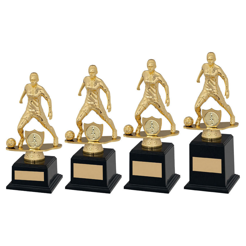 Gold~black Plastic Female Football Figure On Filled Base (1in Cen)