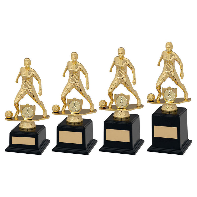 Gold & black Plastic Female Football Figure On Filled Base (1in Centre)