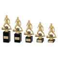 Gold~blk Plastic Female Football Figure On Blk Marble Trophy (1in Cen)