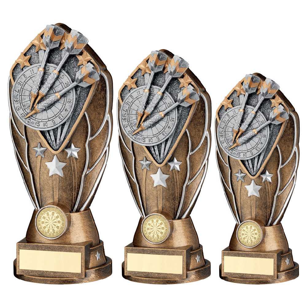Diamond Column Darts Trophy — Bronze & Silver