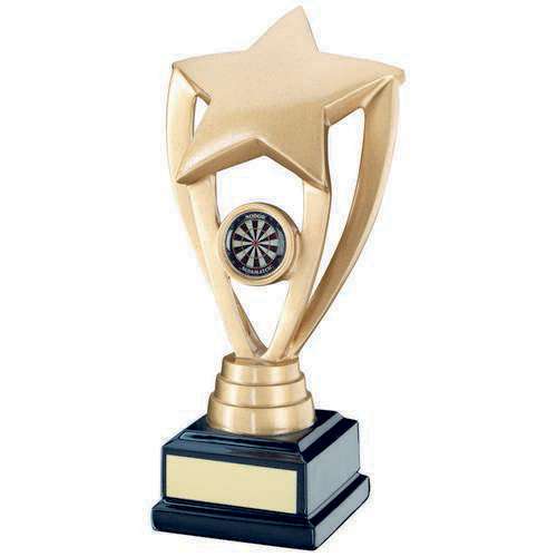 Shooting Star Darts Trophy — Gold & Black