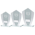 White & Silver Glass Shield Darts Plaque