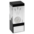 Clear & Black Laser Darts Glass Block