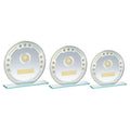 Round Glass Darts Award — Jade, Silver & Gold