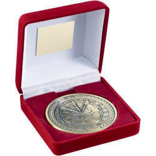 Antique Gold Darts Medallion in Red Velvet Box