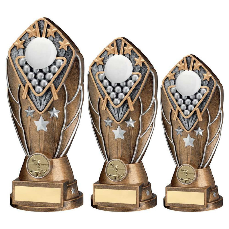 Bronze & Silver Diamond Column with Snooker Disc & Plate (1in Centre)