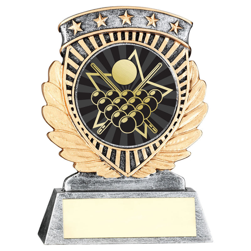 Pewter & gold 5 Star Holder With Vinyl Pool & snooker Insert & Plate