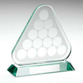 Jade Glass Pool~snooker Balls In Triangle With Plate