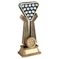 Brz~pew~gold Pool~snooker Balls On Twin Prongs With Plate (1in Centre)