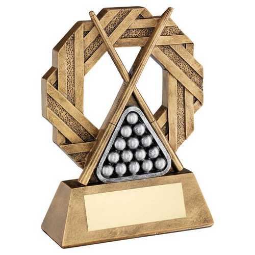 Bronze & Pewter Pool & snooker Octo Ribbon Series With Plate
