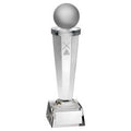 Clear Glass Column With Lasered Pool~snooker Image With Plate
