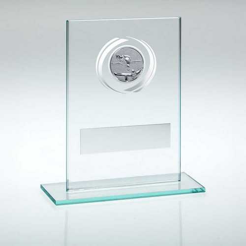 Jade & silver Glass With Pool & snooker Insert And Plate
