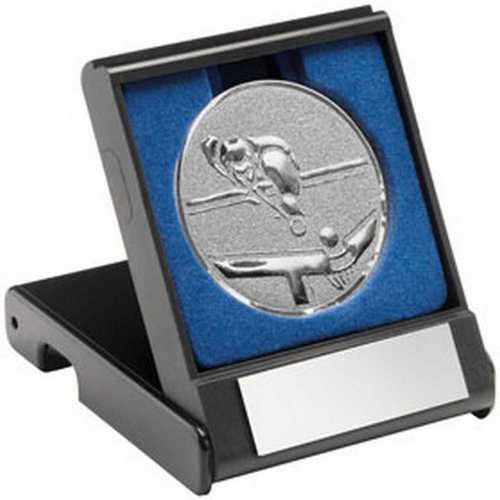 Black Plastic Box With Pool~snooker Insert Trophy Silver
