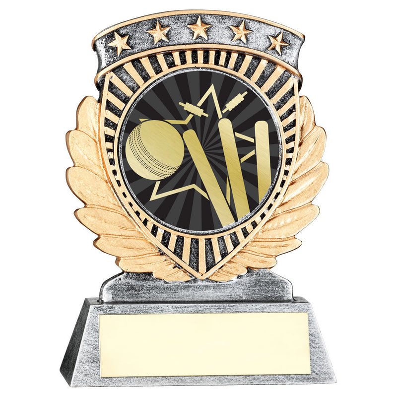 Pewter & gold 5 Star Holder With Vinyl Cricket Insert & Plate