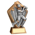 Brz~gold Diamond Holder With Cricket Batsman Disc With Plate