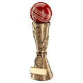 Brz~gold~red Cricket Ball Leaf Column With Plate (1in Centre)