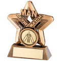 Brz~gold Man Of The Match Mini Star With Cricket Insert And Plate