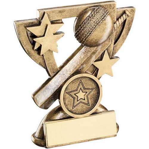 Bronze & gold Cricket Mini Cup With Plate (1in Centre)