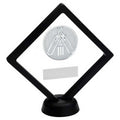 Black~clear Plastic Box With Cricket Insert Trophy Silver
