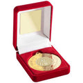 Red Velvet Box And 50mm Gold Medal With Cricket Insert M.O.T.M Trophy