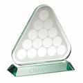 Jade Glass Triangle Plaque With Pool~snooker Balls (10mm Thick)