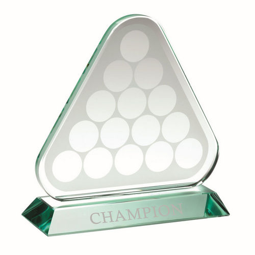 Jade Glass Triangle Plaque With Pool~snooker Balls (10mm Thick)