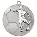 Large Football Two Colour Medal Matt Silver~silver