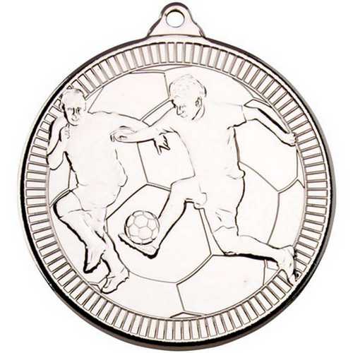 Football Multi Line Medal Silver
