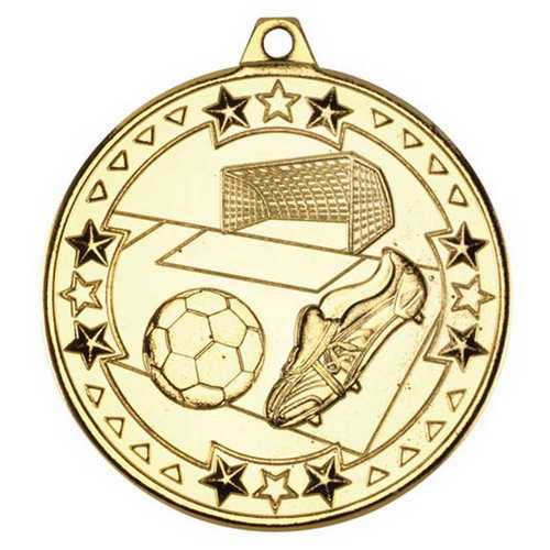 Football Tri Star Medal Gold