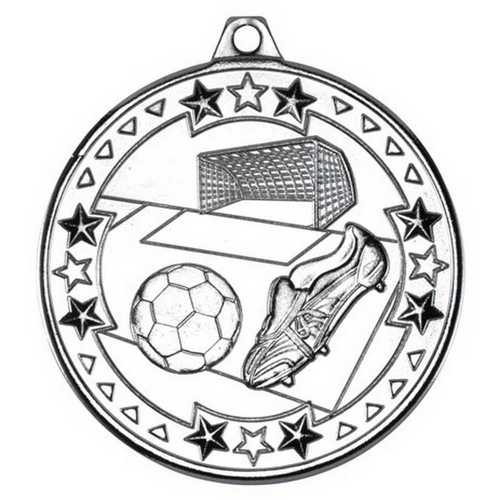 Football Tri Star Medal Silver