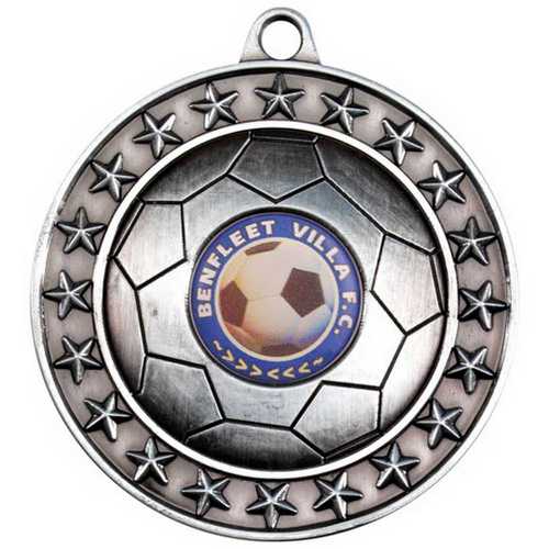 Football Medal Large (1in Centre) Antique Silver