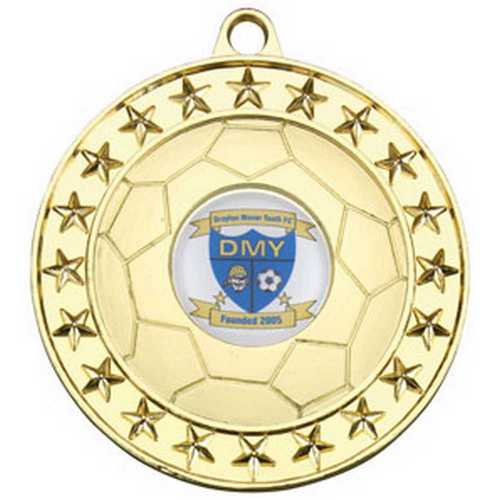 Football Medal Large (1in Centre) Gold