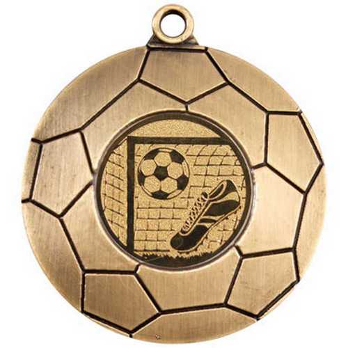 Domed Football Medal (1in Centre) Antique Gold