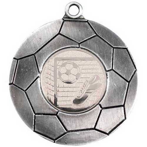 Domed Football Medal (1in Centre) Antique Silver
