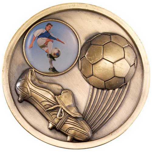 Football And Boot Medallion (1in Centre) Antique Gold