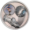 Football And Boot Medallion (1in Centre) Antique Silver