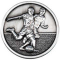Football Players Medallion Antique Silver Colour